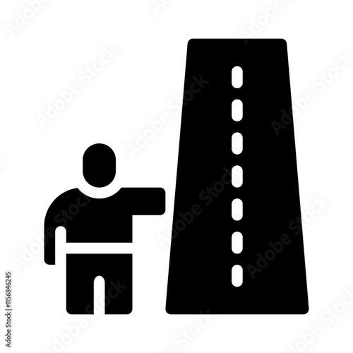 travel glyph icon