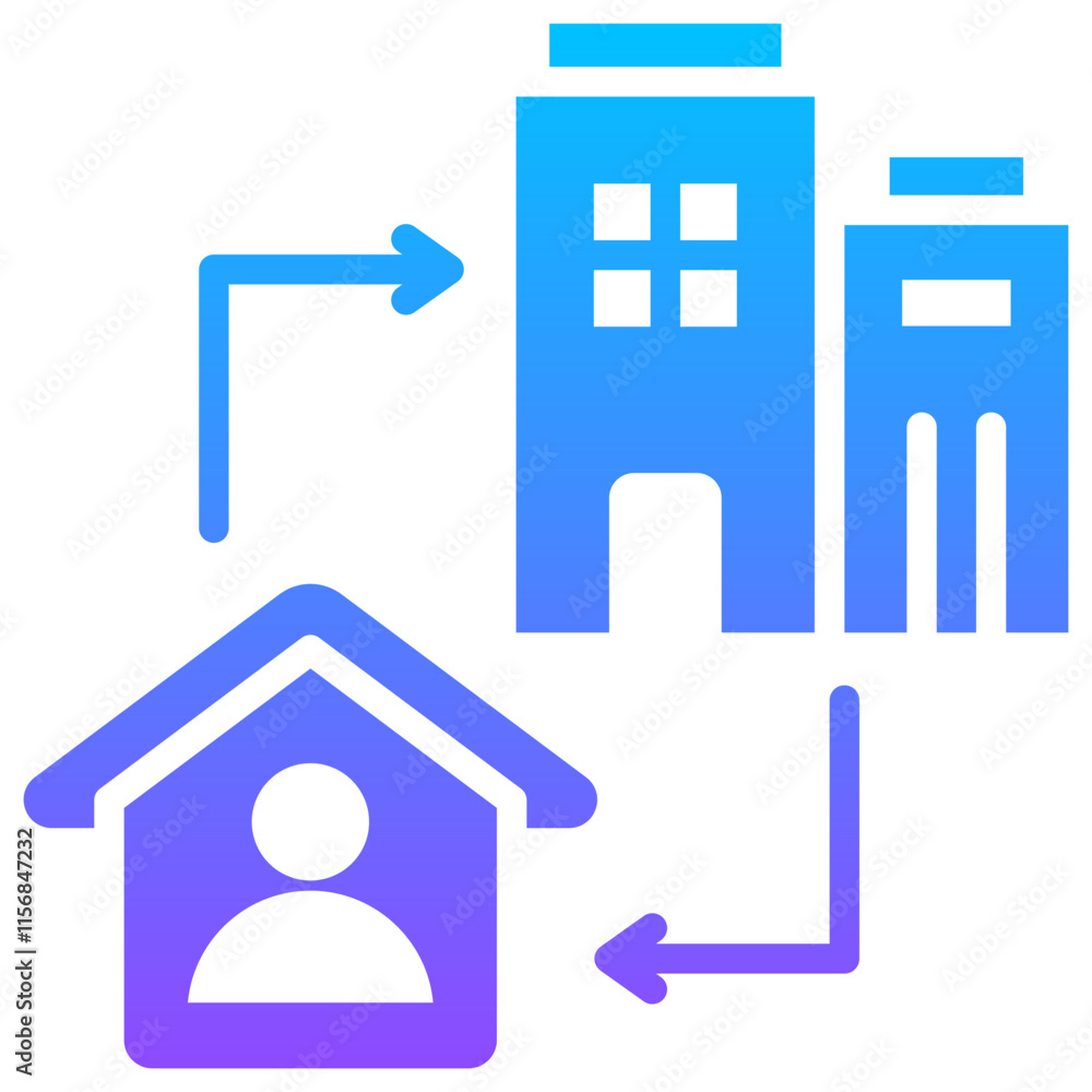 Fototapeta premium Working At Home Icon