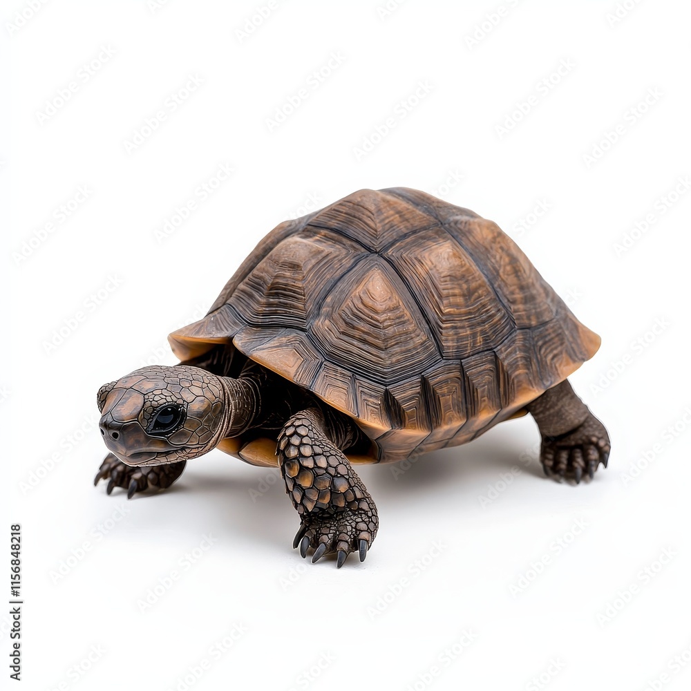 Obraz premium A transparent background featuring a majestic tortoise, appropriate for educational and environmental projects.