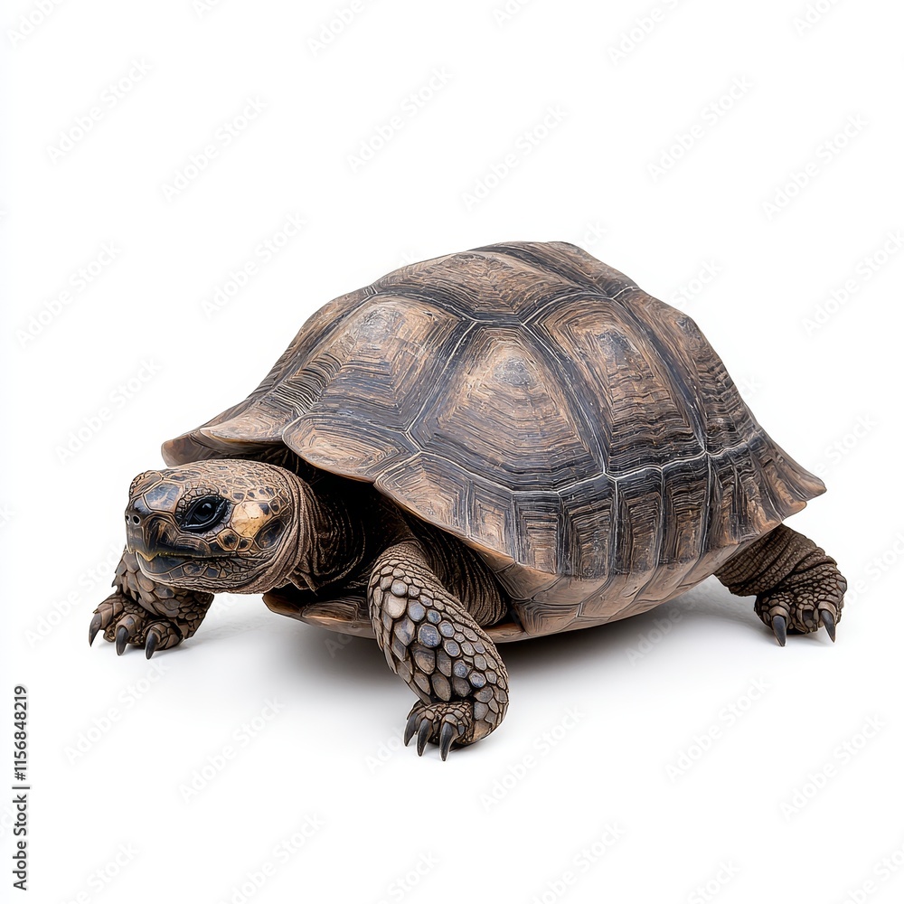 Fototapeta premium An isolated image of a majestic tortoise on a transparent background, ideal for educational and environmental projects.