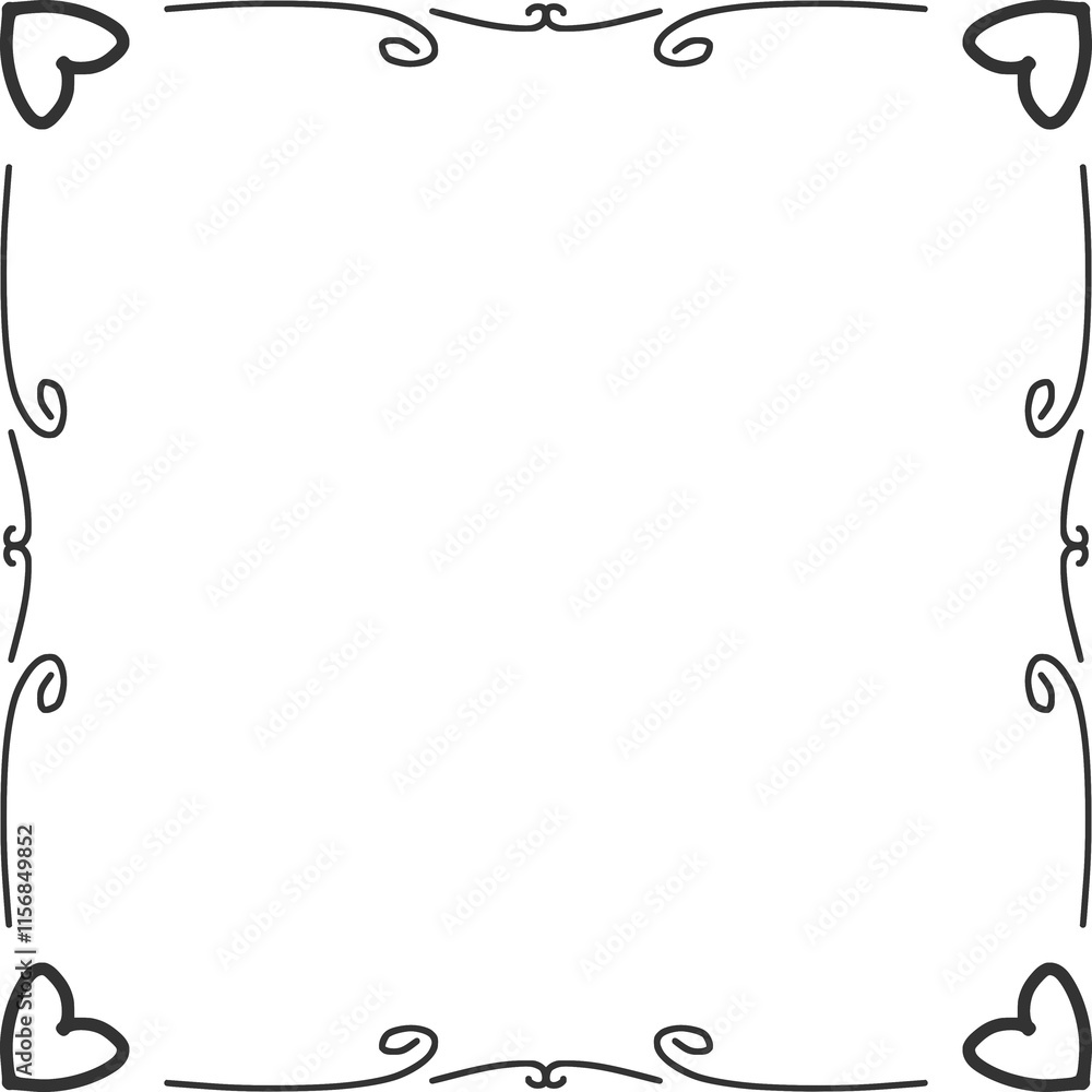 frame with love ornament for valentine, card frame with love ornament for valentine, card