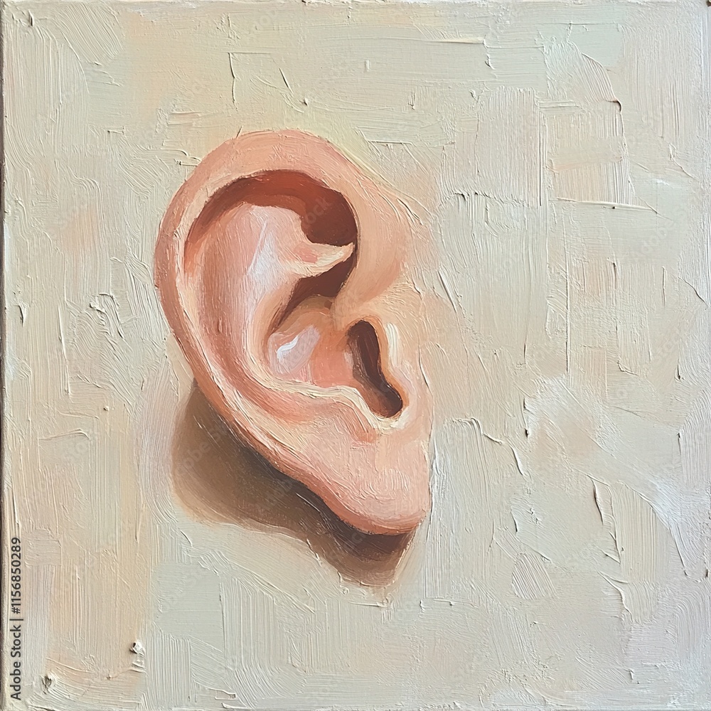 Fototapeta premium The Ear: A Study in Light and Shadow