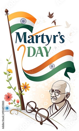 Martyrs' Day on January 30th, Poster, Banner. Story,  photo