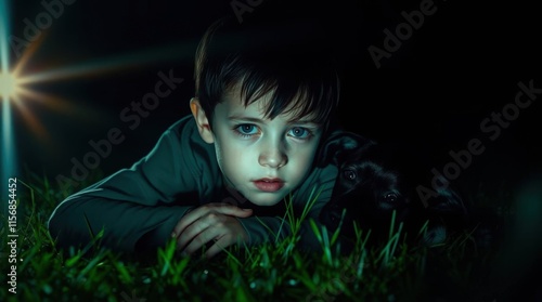 boy and little dog his pet