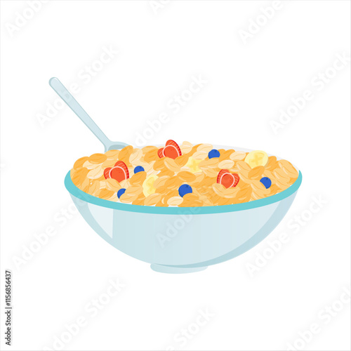 oatmeal bowl vector. healthy breakfast.