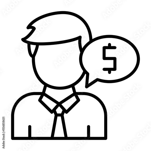 Financial advisor Outline Style Icon - finance consultant Design