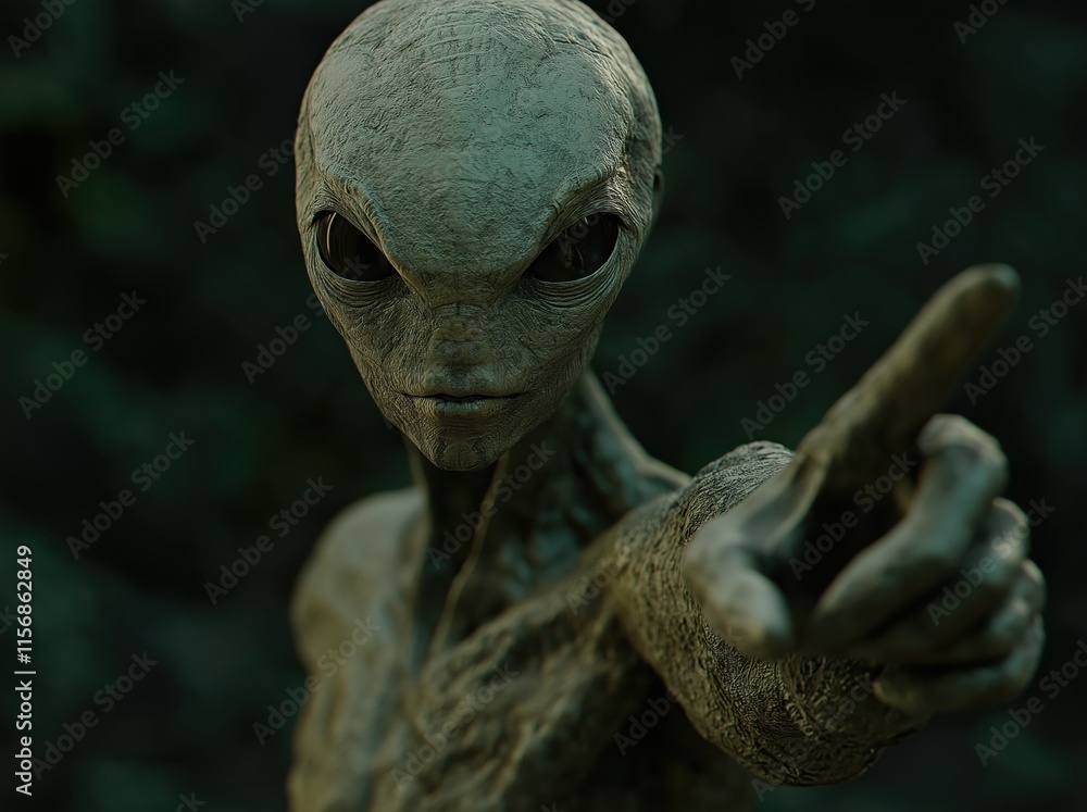 Grey Alien Pointing Finger Grey Alien Pointing Finger