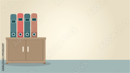 Vector image of books colliding on a table. Background template with books lined up on a shelf or on a table.