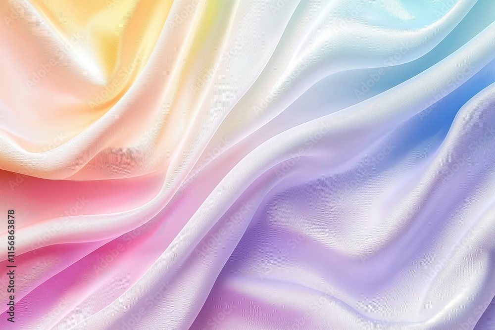 Obraz premium Pastel Rainbow Silk Fabric Background