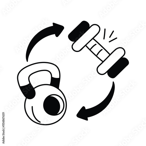 Dumbbell and kettlebell combo for full-body fitness exercises