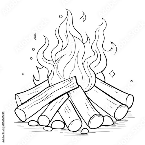 printable coloring pages of a campfire, these is ideal outline coloring pages for kindergarten printable