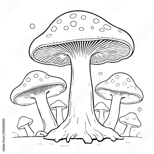 printable coloring pages of giant mushroom jungle, this is ideal outline coloring pages for kindergarten printable