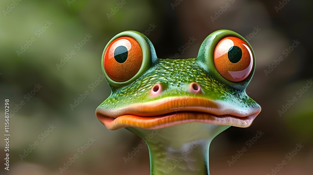 Unique Close-Up of a Colorful Frog with Large Eyes in Nature Unique Close-Up of a Colorful Frog with Large Eyes in Nature