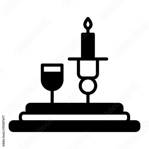 Glass and Candles black icon