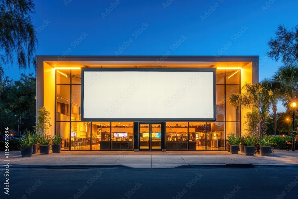 Obraz premium Modern Storefront with Blank Billboard 
