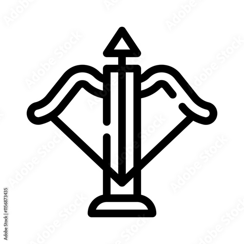crossbow line icon