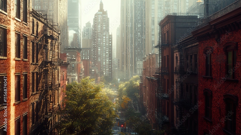 Fototapeta premium Rainy Day in the City: Urban Architecture Photography