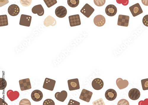バレンタインのチョコレートのフレーム背景素材02
