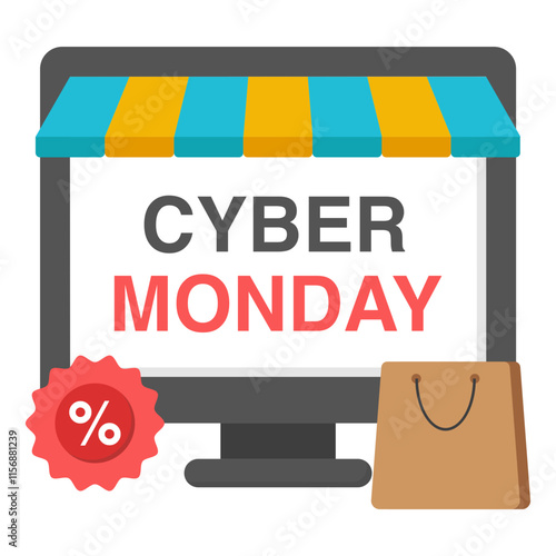 A trendy design icon of cyber monday sale