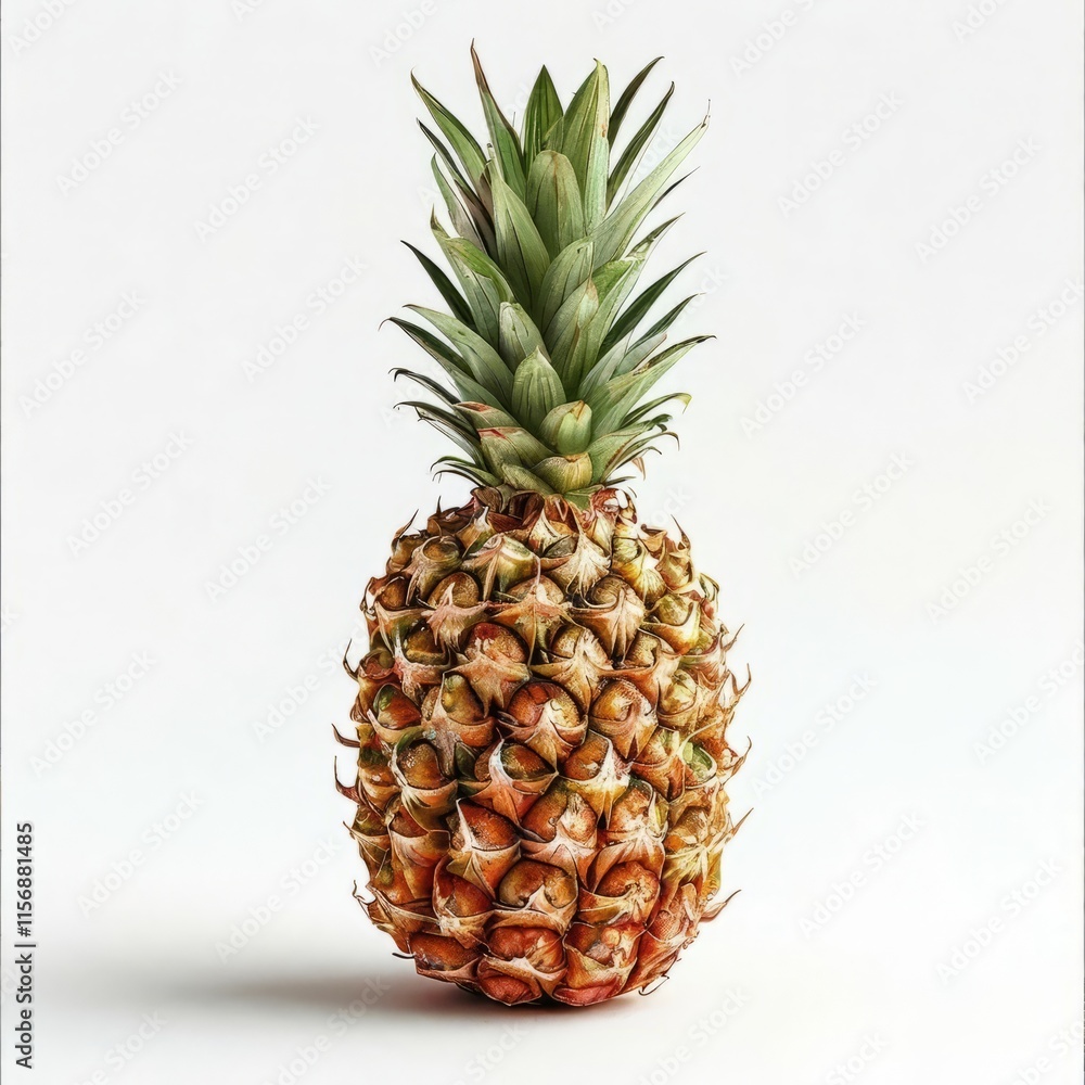 Fototapeta premium realistic beautiful pineapple on white background