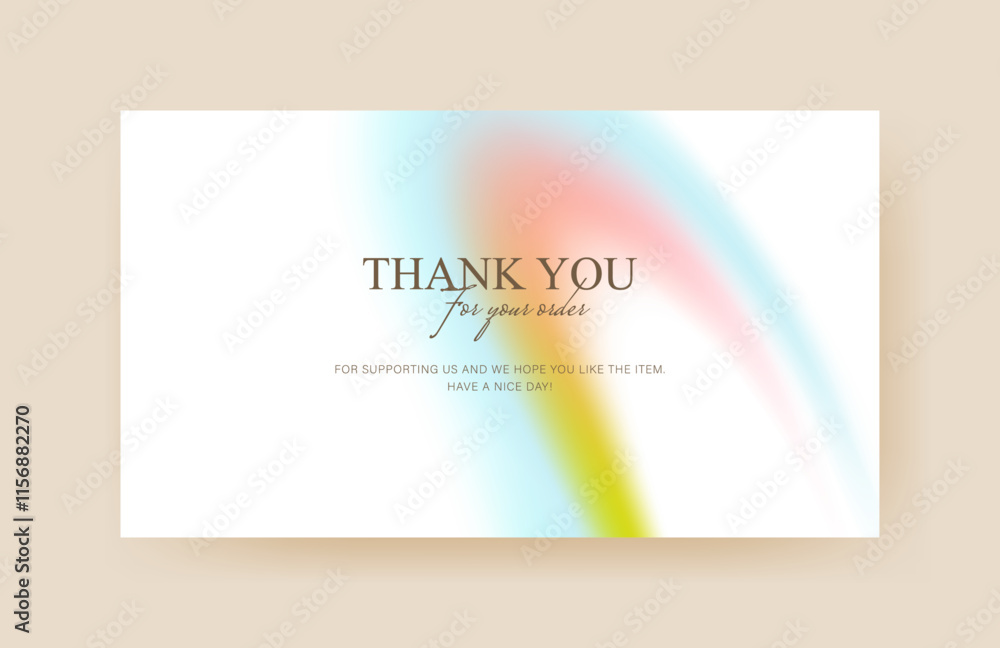 Obraz premium thank you card template, business card, aesthetic greeting card template, printable custom small business card