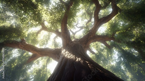 sun rays through trees