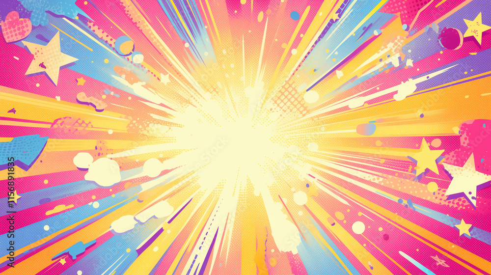 Bright abstract background in pop art comic style.
Bright abstract background in pop art comic style.