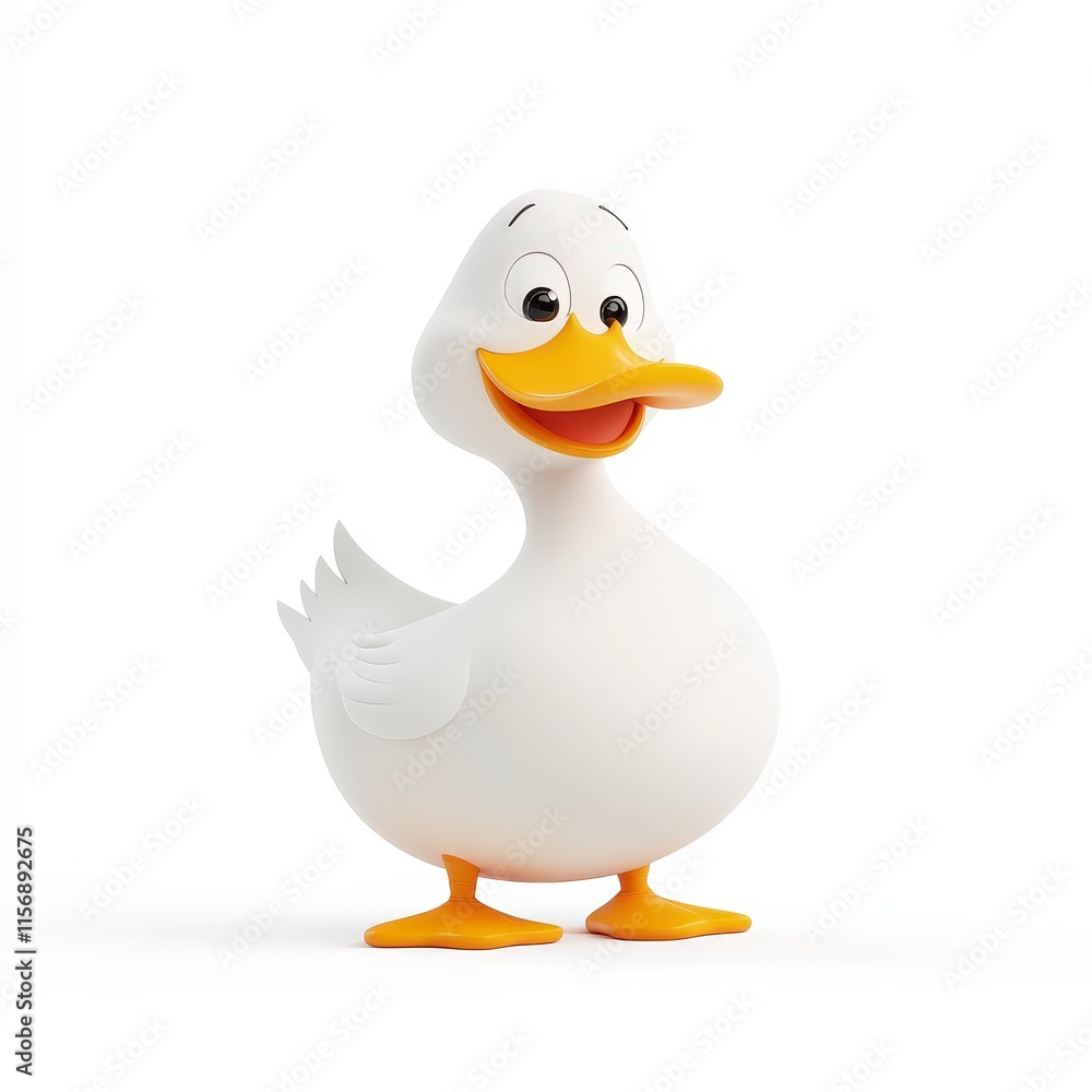 a curious duck cartoon, animal character, 3D illustration, colorful and animated, isolated on white background a curious duck cartoon, animal character, 3D illustration, colorful and animated, isolated on white background