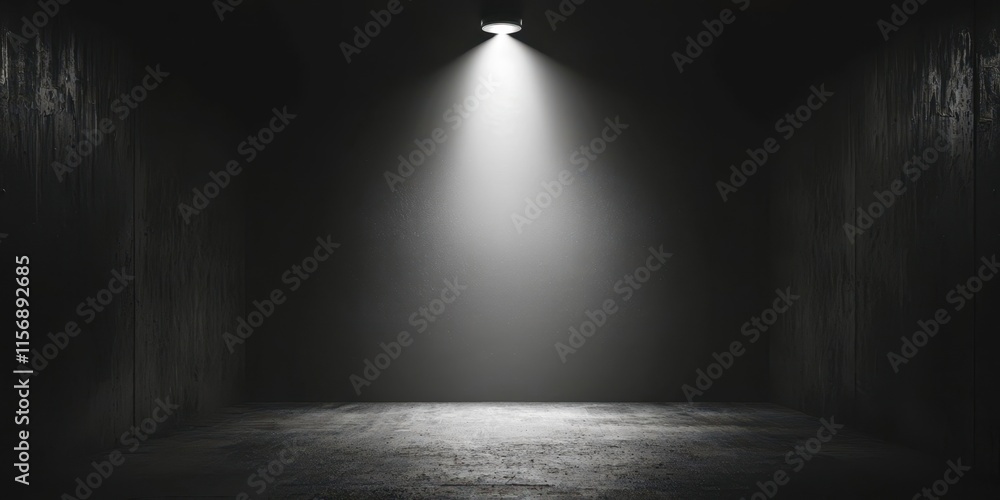 Dark room with a light shining on the floor Dark room with a light shining on the floor
