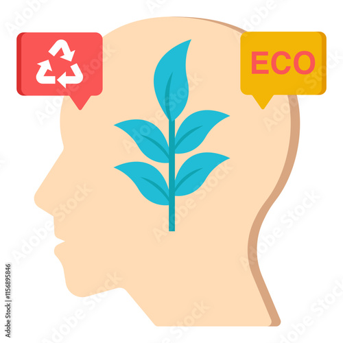 A unique design icon of eco mind