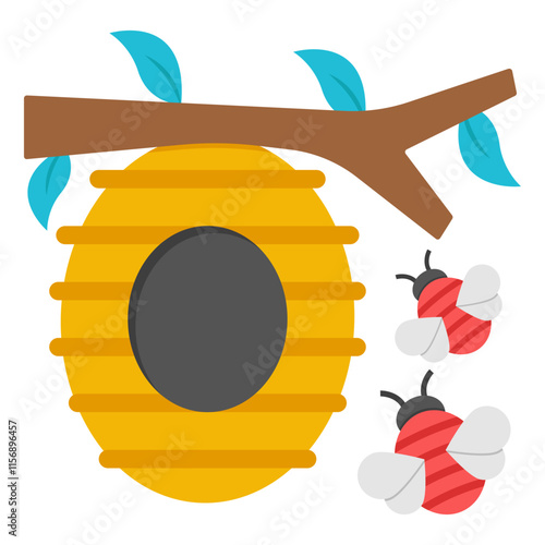 A trendy design icon of beehive