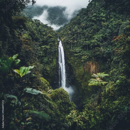 Salto en bosque hÃºmedo cerca de Capurgana photo