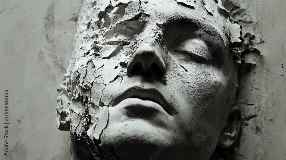 Broken Facade: A Monochromatic Sculpture Broken Facade: A Monochromatic Sculpture