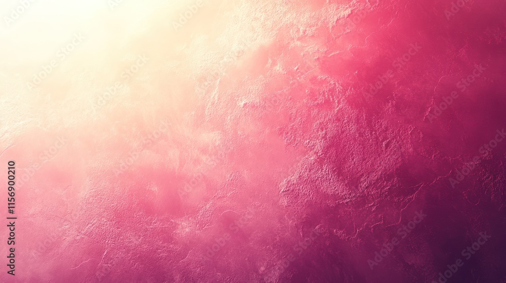 Fototapeta premium Abstract pink and orange textured background with bright light.