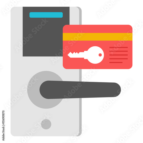 Unique design icon of card door lock