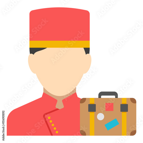 Vector design of hotel Attendant
