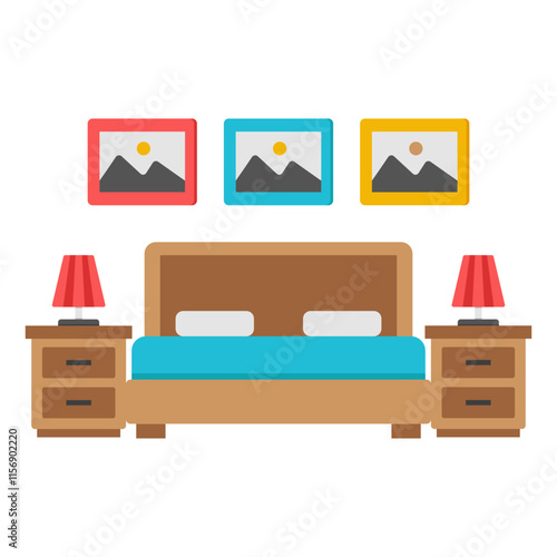 Premium download icon of bed