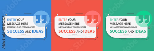 Bubble quote frame banner, Testimonial social media post template isolated on background. Speech bubbles and text box with copyspace. infographic Vector Illustration.