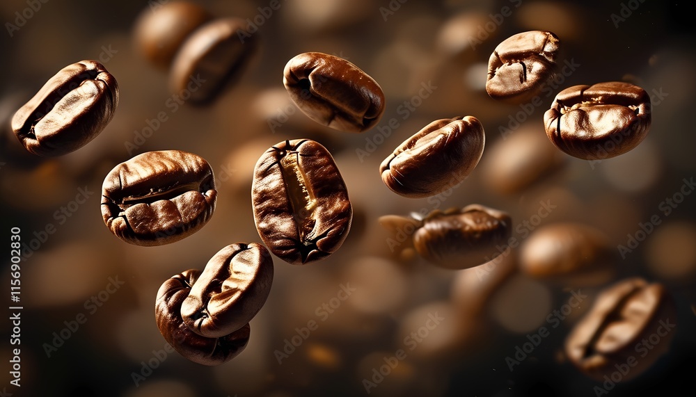 Roasted Coffee Beans Levitation: A Stunning Visual Roasted Coffee Beans Levitation: A Stunning Visual