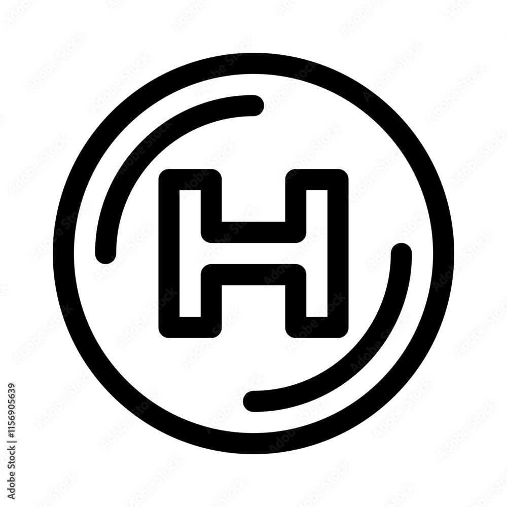 Helipad line icon Helipad line icon