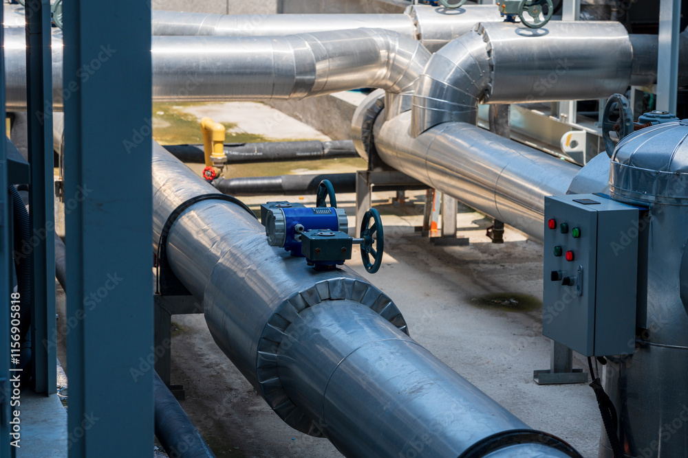 Modern Industrial Pipeline System for Water Flow Management Modern Industrial Pipeline System for Water Flow Management