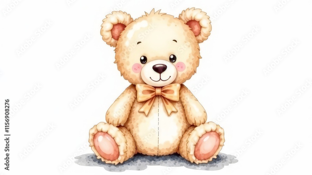 Fototapeta premium The bear is sitting on a white background.