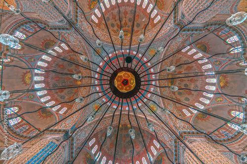 Obraz na płótnie Interior of The Sultanahmet Mosque (Blue Mosque) in Istanbul ( Turkish: Sultan Ahmet Cami) w salonie
