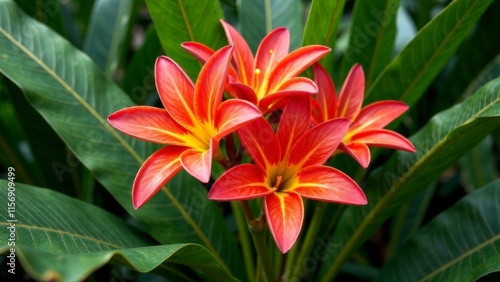 Orange flower buds in the garden. photo