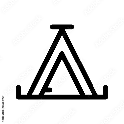 Camping tent at outdoor camp, Tent icon for design of camp, survival and more