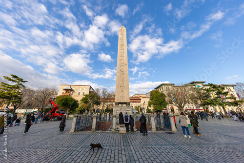 Obraz na płótnie Obelisk of Theodosius and Blue Mosque from Istanbul, Turkey. High quality photo w salonie