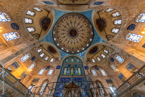 Obraz na płótnie Sokollu Mehmed Pasha Mosque is a 16th C Ottoman mosque, designed by the architect Mimar Sinan and noted for the fine quality of the Iznik tiles on the walls w salonie