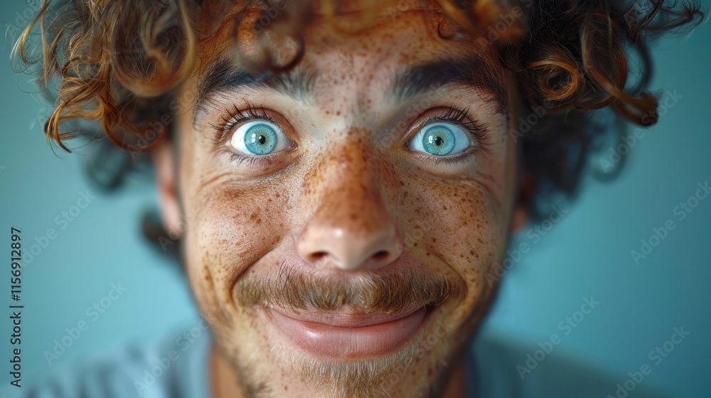 Close up portrait of a young man with freckles on his face. Close up portrait of a young man with freckles on his face.