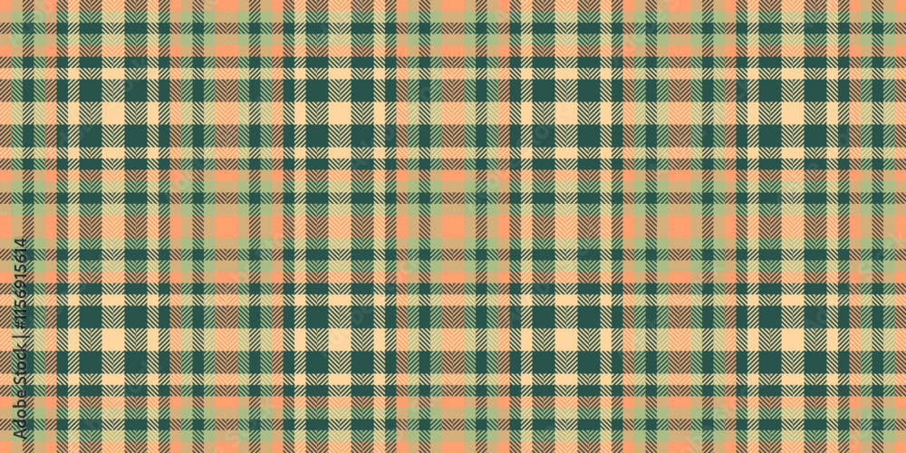 Floor fabric textile seamless, variety check pattern texture. Painting plaid background vector tartan in orange and teal colors. Floor fabric textile seamless, variety check pattern texture. Painting plaid background vector tartan in orange and teal colors.