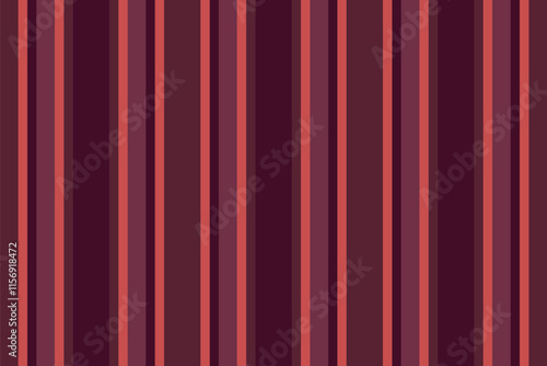 Valentine vertical stripe background, lady textile texture pattern. Premium vector fabric lines seamless in red and dark colors.